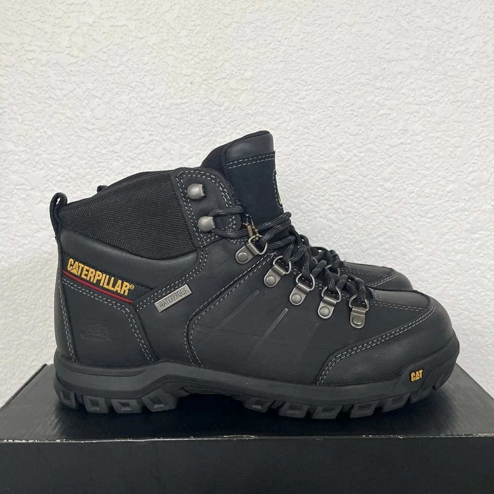 Caterpillar Men Threshold Waterproof Work Boot Soft Toe Black Mens Size 8.5 Wide
